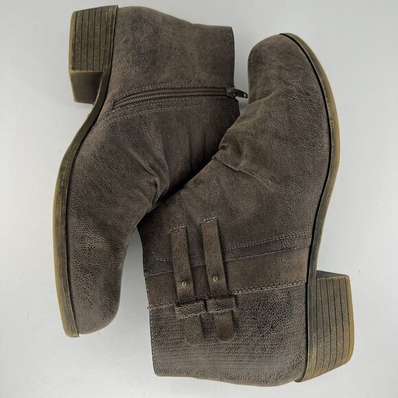 Sophia Taylor Womens Brown Suede Leather Almond Toe Ankle Size 12W Bootie - Picture 6 of 9